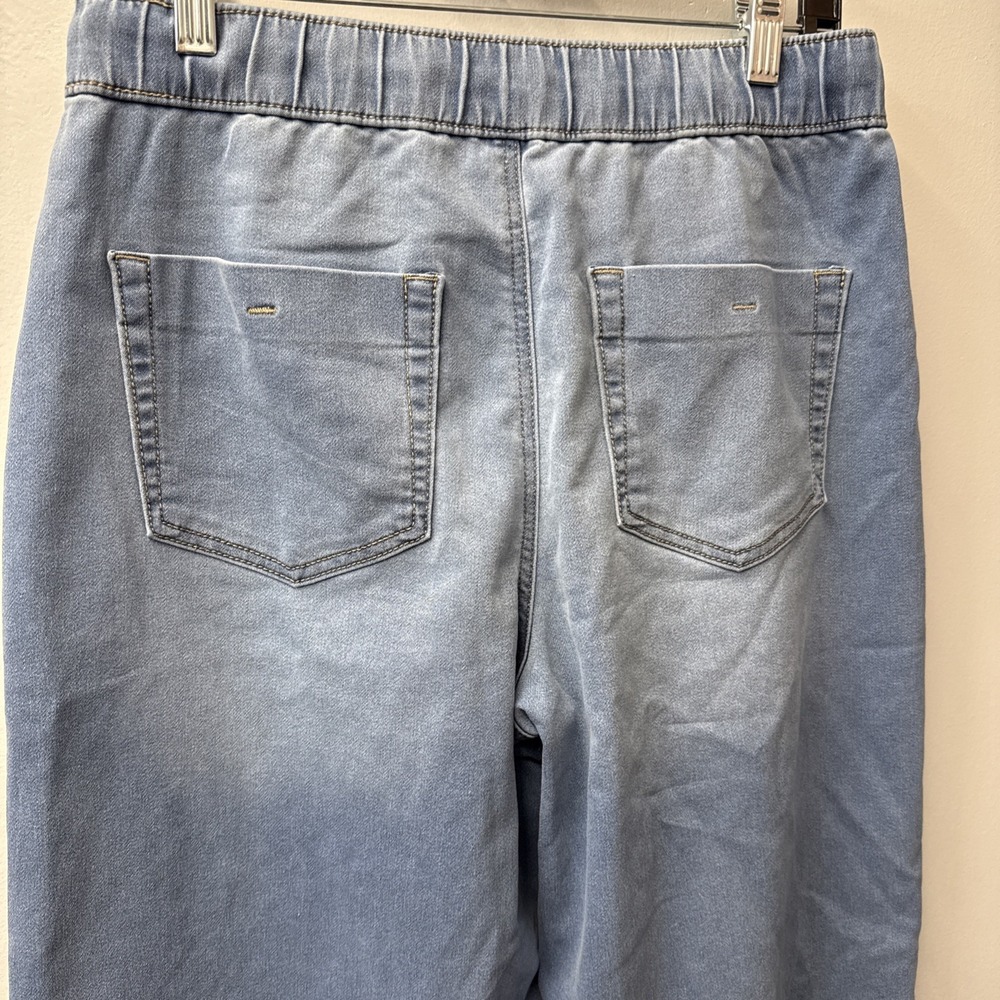 Sincerely Jules Jeans High Rise Wide Blue Denim Relaxed Sweatpant Drawstring Med - Picture 6 of 7